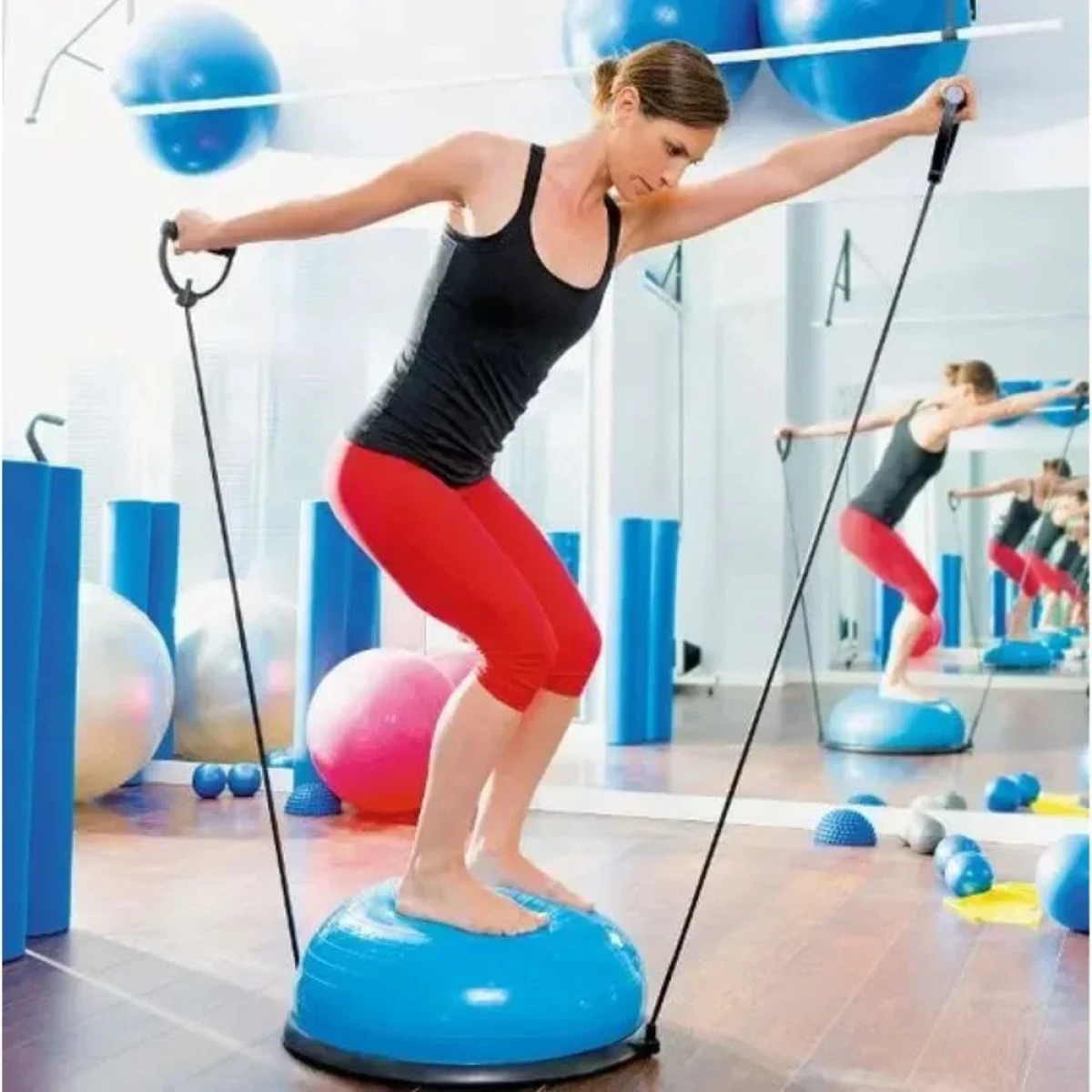 Ημισφαιρική Μπάλα Ισορροπίας με Λάστιχα & Αντλία 58cm Ημισφαιρική Μπάλα Ισορροπίας με Λάστιχα & Αντλία 58cm