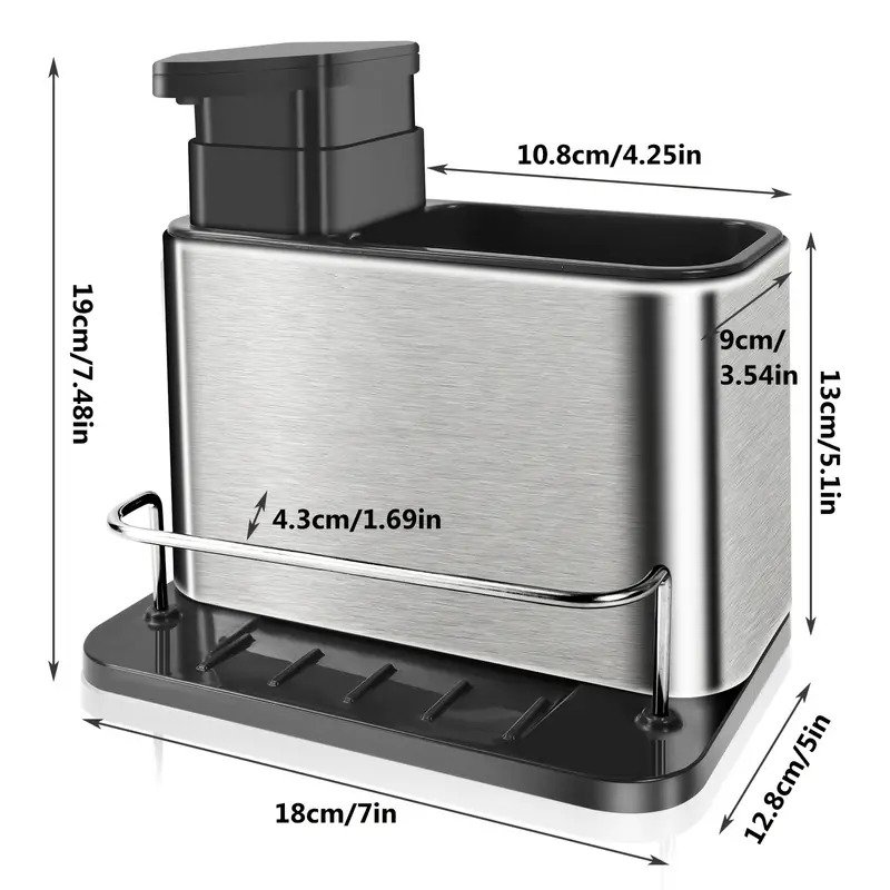 ΙΝΟΧ Βάση Οργάνωσης Νεροχύτη Κουζίνας 3 σε 1 ΙΝΟΧ Βάση Οργάνωσης Νεροχύτη Κουζίνας 3 σε 1