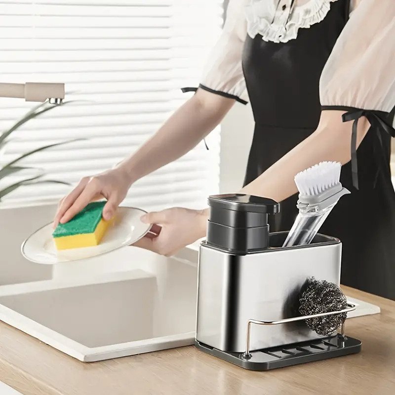 ΙΝΟΧ Βάση Οργάνωσης Νεροχύτη Κουζίνας 3 σε 1 ΙΝΟΧ Βάση Οργάνωσης Νεροχύτη Κουζίνας 3 σε 1