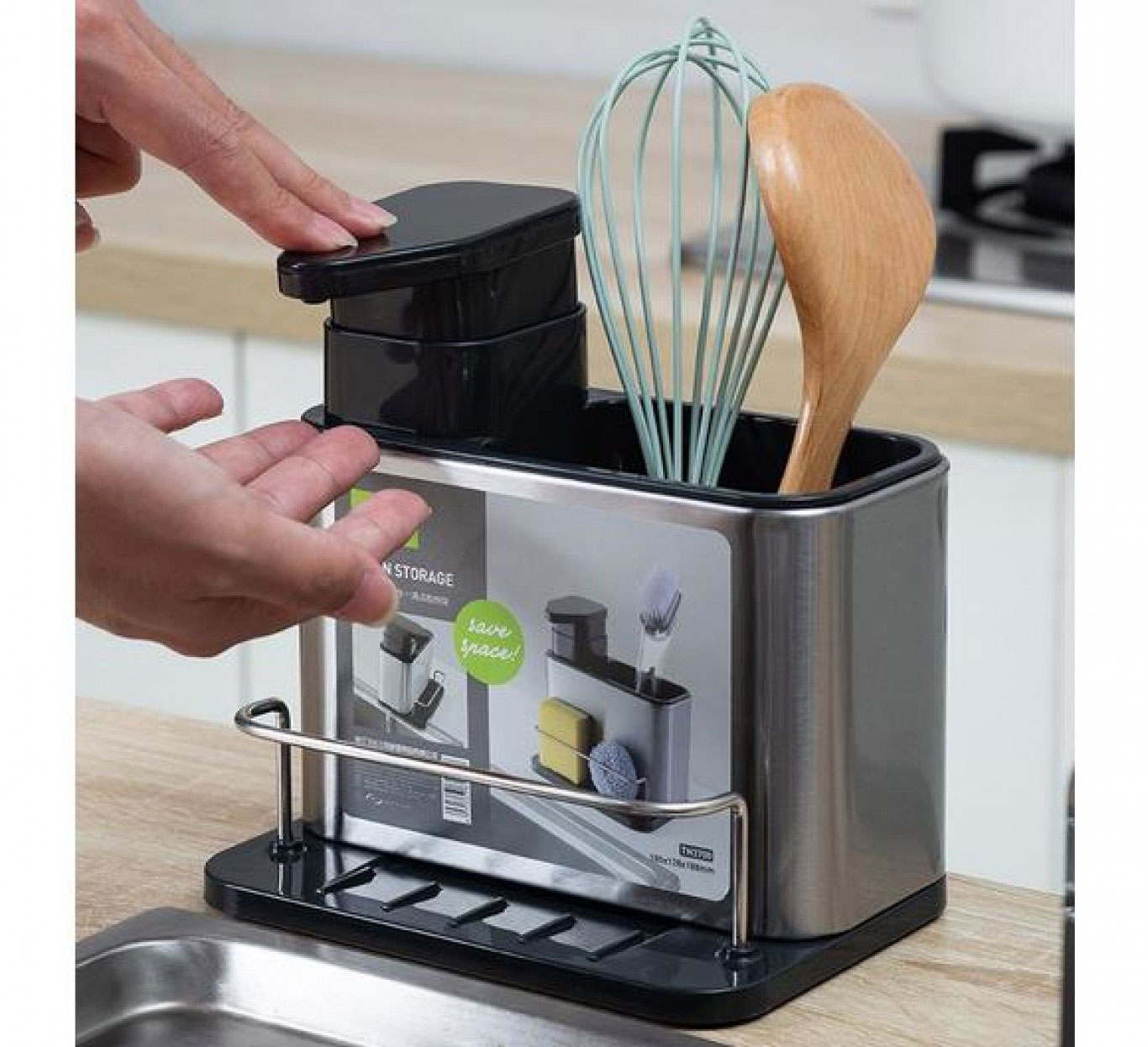 ΙΝΟΧ Βάση Οργάνωσης Νεροχύτη Κουζίνας 3 σε 1 ΙΝΟΧ Βάση Οργάνωσης Νεροχύτη Κουζίνας 3 σε 1