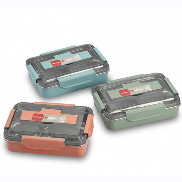 Ισοθερμικό Inox Δοχείο Φαγητού 3 Θέσεων 25.5x18.2x7.2cm Ισοθερμικό Inox Δοχείο Φαγητού 3 Θέσεων 25.5x18.2x7.2cm