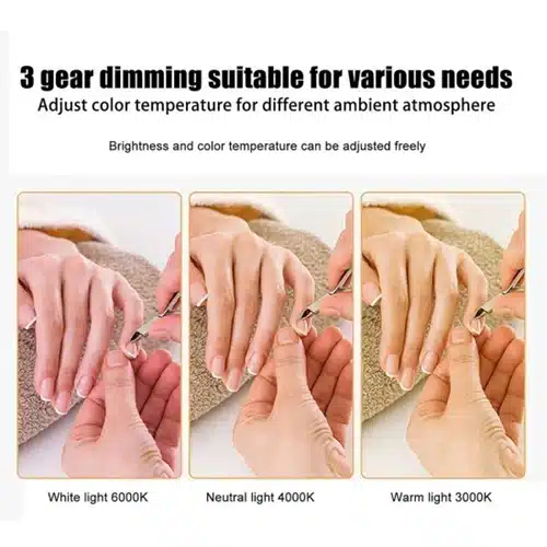 Ισχυρό Φωτιστικό LED Manicure Half Moon 29W 1800LM με Ρύθμιση Έντασης 58cm σε Μαύρο Χρώμα Ισχυρό Φωτιστικό LED Manicure Half Moon 29W 1800LM με Ρύθμιση Έντασης 58cm σε Μαύρο Χρώμα