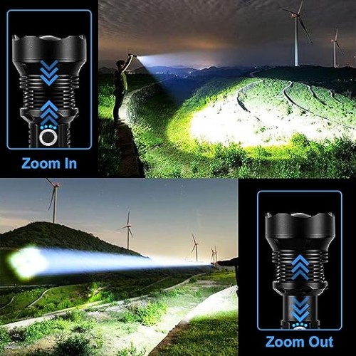 Ισχυρός Επαναφορτιζόμενος Αδιάβροχος Φακός - LED Super Bright 6000 lm με Δυνατότητα Ζούμ Ισχυρός Επαναφορτιζόμενος Αδιάβροχος Φακός - LED Super Bright 6000 lm με Δυνατότητα Ζούμ