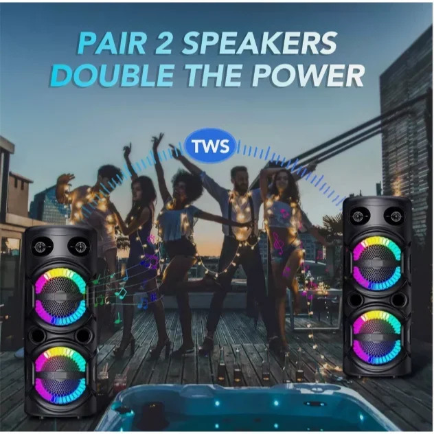 Ηχείο 120 Watt με Σύστημα Καραόκε, Ασύρματο Μικρόφωνο, FM, AUX, Bluetooth, Φωτισμό LED και Τηλεχειριστήριο - ARRANGO Ηχείο 120 Watt με Σύστημα Καραόκε, Ασύρματο Μικρόφωνο, FM, AUX, Bluetooth, Φωτισμό LED και Τηλεχειριστήριο - ARRANGO