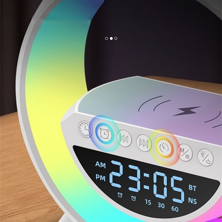 Ηχείο RGB με Ασύρματη Φόρτιση, Ρολόι, Ραδιόφωνο & Οθόνη LED - Bluetooth LED USB Ηχείο RGB με Ασύρματη Φόρτιση, Ρολόι, Ραδιόφωνο & Οθόνη LED - Bluetooth LED USB