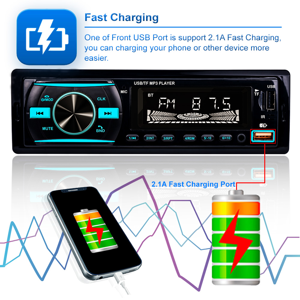 Ηχοσύστημα Mp3 Player Αυτοκινήτου 5x Color +RGB με Bluetooth USB,SD,AUX FM Radio & Τηλεχειριστήριο 920S-BT-OEM Ηχοσύστημα Mp3 Player Αυτοκινήτου 5x Color +RGB με Bluetooth USB,SD,AUX FM Radio & Τηλεχειριστήριο 920S-BT-OEM