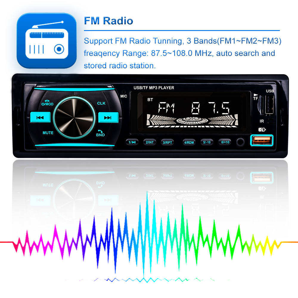 Ηχοσύστημα Mp3 Player Αυτοκινήτου 5x Color +RGB με Bluetooth USB,SD,AUX FM Radio & Τηλεχειριστήριο 920S-BT-OEM Ηχοσύστημα Mp3 Player Αυτοκινήτου 5x Color +RGB με Bluetooth USB,SD,AUX FM Radio & Τηλεχειριστήριο 920S-BT-OEM