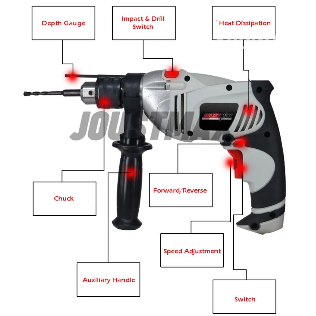 JOUSTMAX Κρουστικό Δράπανο 2 Λειτουργιών 750W 13mm-Impact Drill JST21302 JOUSTMAX Κρουστικό Δράπανο 2 Λειτουργιών 750W 13mm-Impact Drill JST21302