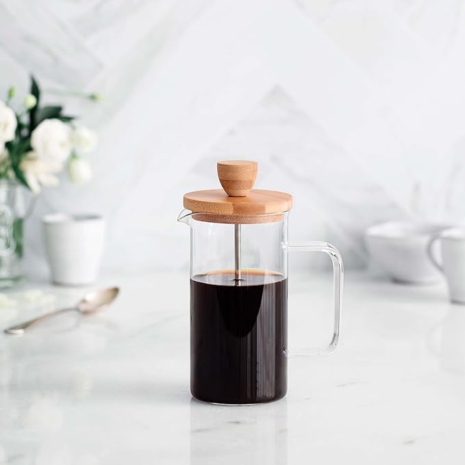 Καφετιέρα Γαλλικού με Έμβολο και Ξύλινο Καπάκι 600 mL Καφετιέρα Γαλλικού με Έμβολο και Ξύλινο Καπάκι 600 mL
