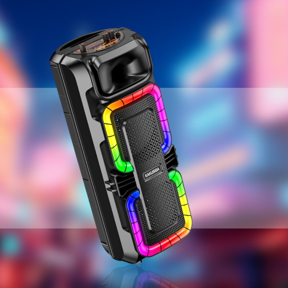 KAKUSIGA Bluetooth Ηχείο 30W με 2×8” Ηχεία, Karaoke Μικρόφωνο και LED Φωτισμό KAKUSIGA Bluetooth Ηχείο 30W με 2×8” Ηχεία, Karaoke Μικρόφωνο και LED Φωτισμό