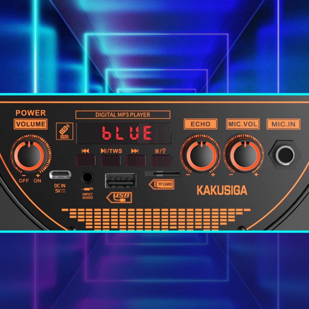 KAKUSIGA Bluetooth Ηχείο 30W με 2×8” Ηχεία, Karaoke Μικρόφωνο και LED Φωτισμό KAKUSIGA Bluetooth Ηχείο 30W με 2×8” Ηχεία, Karaoke Μικρόφωνο και LED Φωτισμό