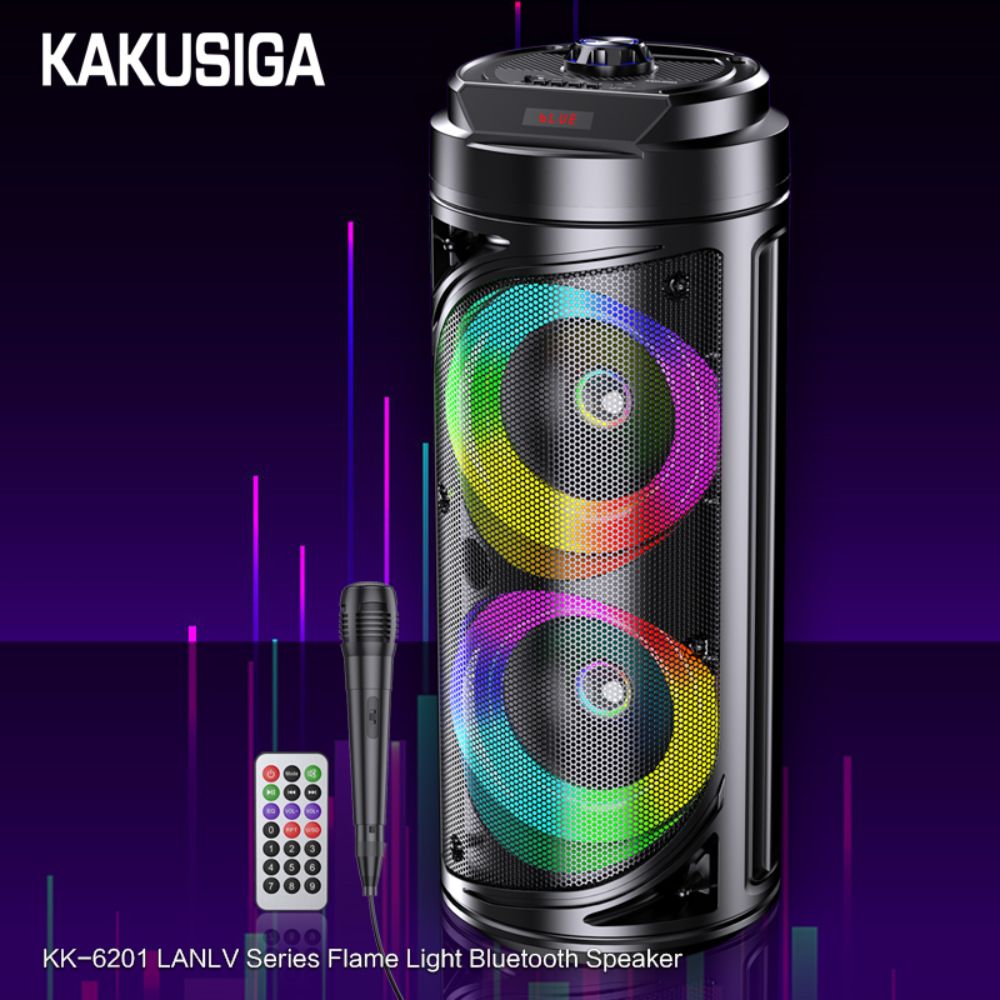 KAKUSIGA Bluetooth Party Speaker με 2×6.5” Ηχεία, RGB Lights και Karaoke Μικρόφωνο KAKUSIGA Bluetooth Party Speaker με 2×6.5” Ηχεία, RGB Lights και Karaoke Μικρόφωνο