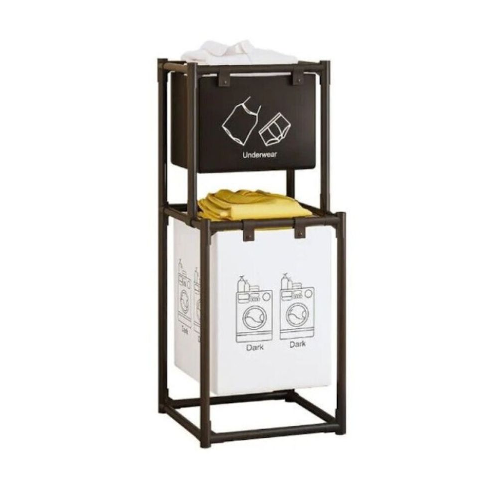 Καλάθι Απλύτων Υφασμάτινο 31×44×97cm Μαύρο με Βάση Καλάθι Απλύτων Υφασμάτινο 31×44×97cm Μαύρο με Βάση