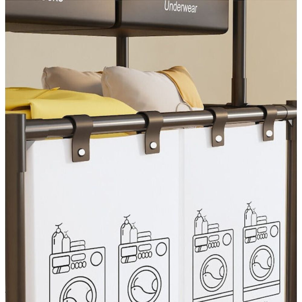 Καλάθι Απλύτων Υφασμάτινο 31×44×97cm Μαύρο με Βάση Καλάθι Απλύτων Υφασμάτινο 31×44×97cm Μαύρο με Βάση