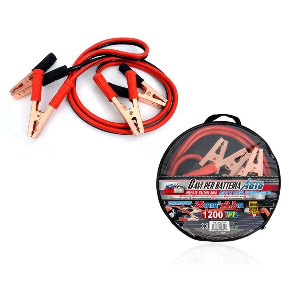 Καλώδια Εκκίνησης Μπαταρίας Αυτοκινήτου 1200A 2.5m Καλώδια Εκκίνησης Μπαταρίας Αυτοκινήτου 1200A 2.5m