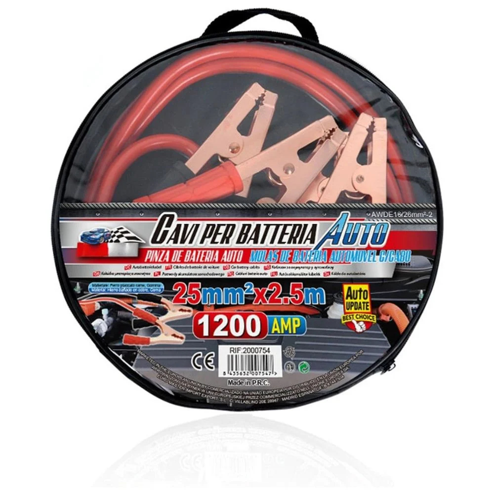 Καλώδια Εκκίνησης Μπαταρίας Αυτοκινήτου 1200A 2.5m Καλώδια Εκκίνησης Μπαταρίας Αυτοκινήτου 1200A 2.5m