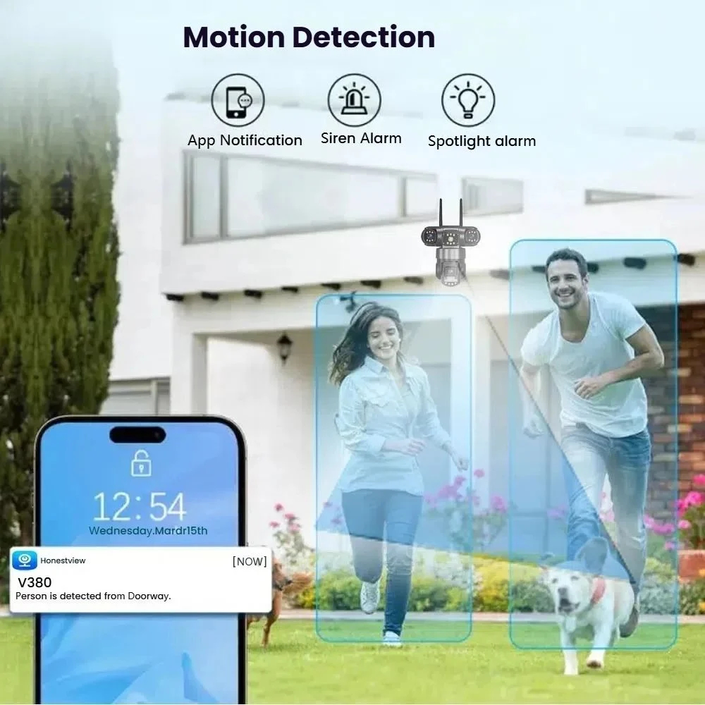 Κάμερα Ασφαλείας 4G PTZ IP 8K με Τριπλό Φακό και Νυχτερινή Όραση Andowl Κάμερα Ασφαλείας 4G PTZ IP 8K με Τριπλό Φακό και Νυχτερινή Όραση Andowl