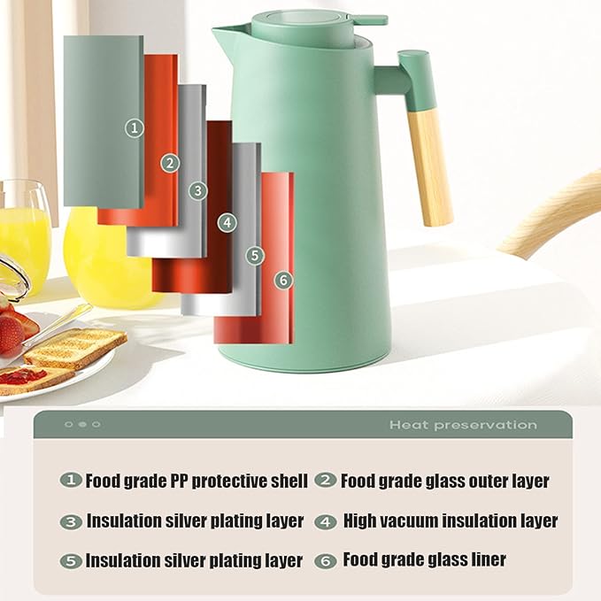 Κανάτα Σερβιρίσματος Θερμός με Λαβή Από Bamboo Χωρητικότητας 1 L Κανάτα Σερβιρίσματος Θερμός με Λαβή Από Bamboo Χωρητικότητας 1 L