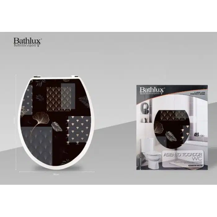 Καπάκι Τουαλέτας Πλαστικό Μαύρο με Σχέδιο Bathlux Καπάκι Τουαλέτας Πλαστικό Μαύρο με Σχέδιο Bathlux