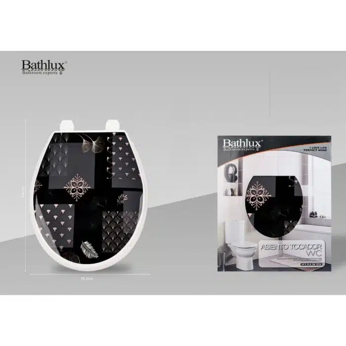Καπάκι Τουαλέτας Πλαστικό Μαύρο με Σχέδιο Bathlux Καπάκι Τουαλέτας Πλαστικό Μαύρο με Σχέδιο Bathlux
