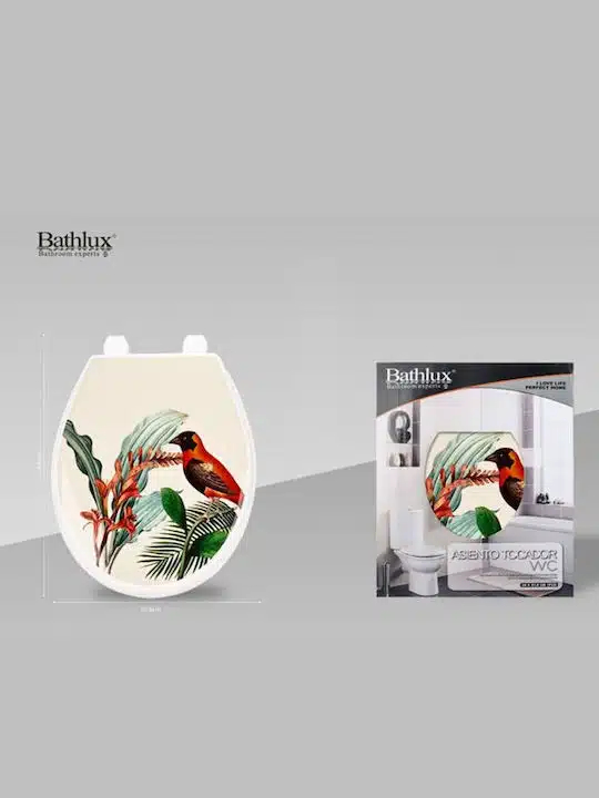 Καπάκι Τουαλέτας Πλαστικό Πολύχρωμο Πτηνό με Φυτά 36.5x45cm Bathlux Καπάκι Τουαλέτας Πλαστικό Πολύχρωμο Πτηνό με Φυτά 36.5x45cm Bathlux