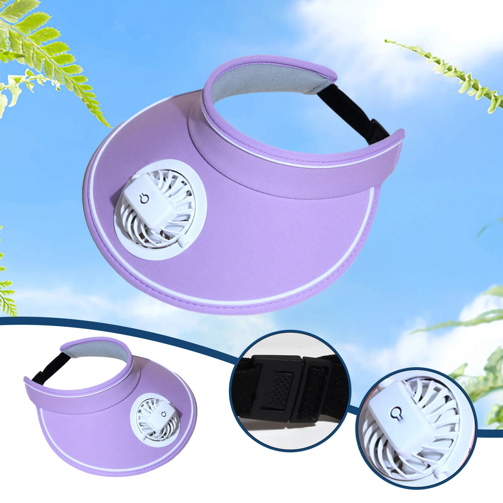 Καπέλο Visor με Επαναφορτιζόμενο Ανεμιστηράκι 3 Ταχυτήτων Καπέλο Visor με Επαναφορτιζόμενο Ανεμιστηράκι 3 Ταχυτήτων