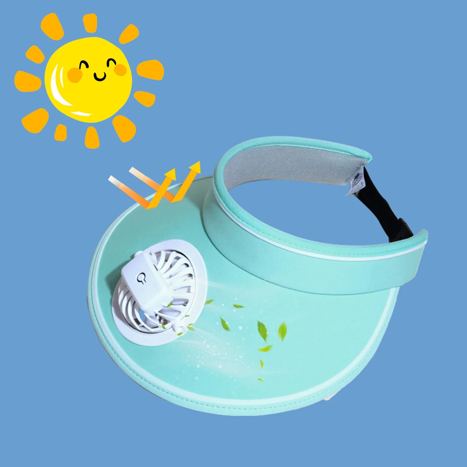 Καπέλο Visor με Επαναφορτιζόμενο Ανεμιστηράκι 3 Ταχυτήτων Καπέλο Visor με Επαναφορτιζόμενο Ανεμιστηράκι 3 Ταχυτήτων