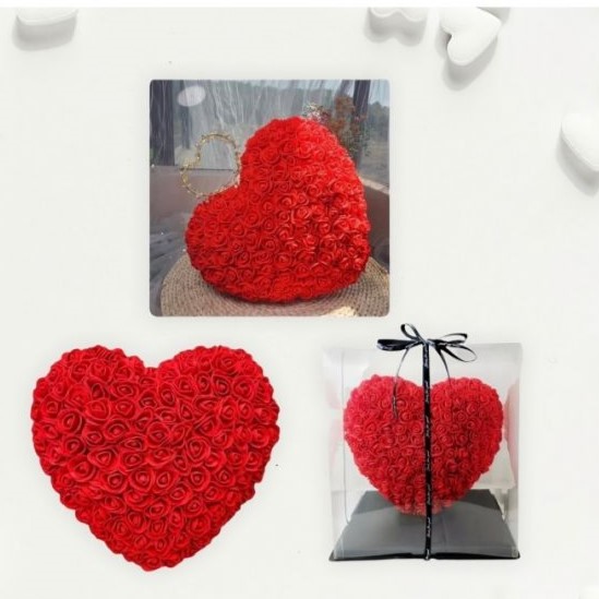Καρδιά από Τεχνητά Κόκκινα Τριαντάφυλλα 23 cm - Homie Καρδιά από Τεχνητά Κόκκινα Τριαντάφυλλα 23 cm - Homie