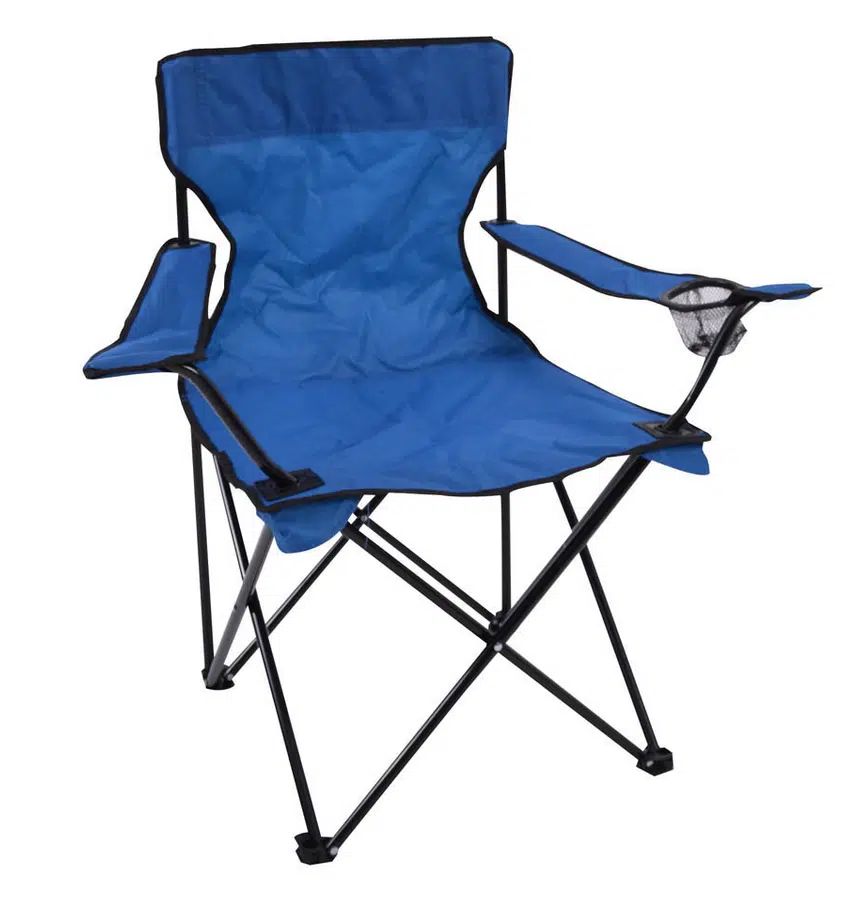 Καρέκλα Camping Πτυσσόμενη Μπλε και Μαύρο με Μεταλλικό Σκελετό 48x47x80 cm Καρέκλα Camping Πτυσσόμενη Μπλε και Μαύρο με Μεταλλικό Σκελετό 48x47x80 cm