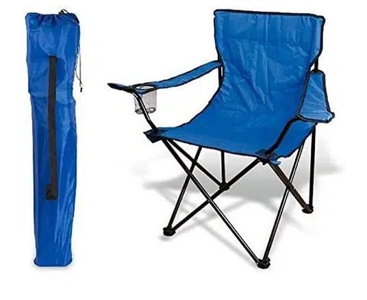 Καρέκλα Camping Πτυσσόμενη Μπλε και Μαύρο με Μεταλλικό Σκελετό 48x47x80 cm Καρέκλα Camping Πτυσσόμενη Μπλε και Μαύρο με Μεταλλικό Σκελετό 48x47x80 cm