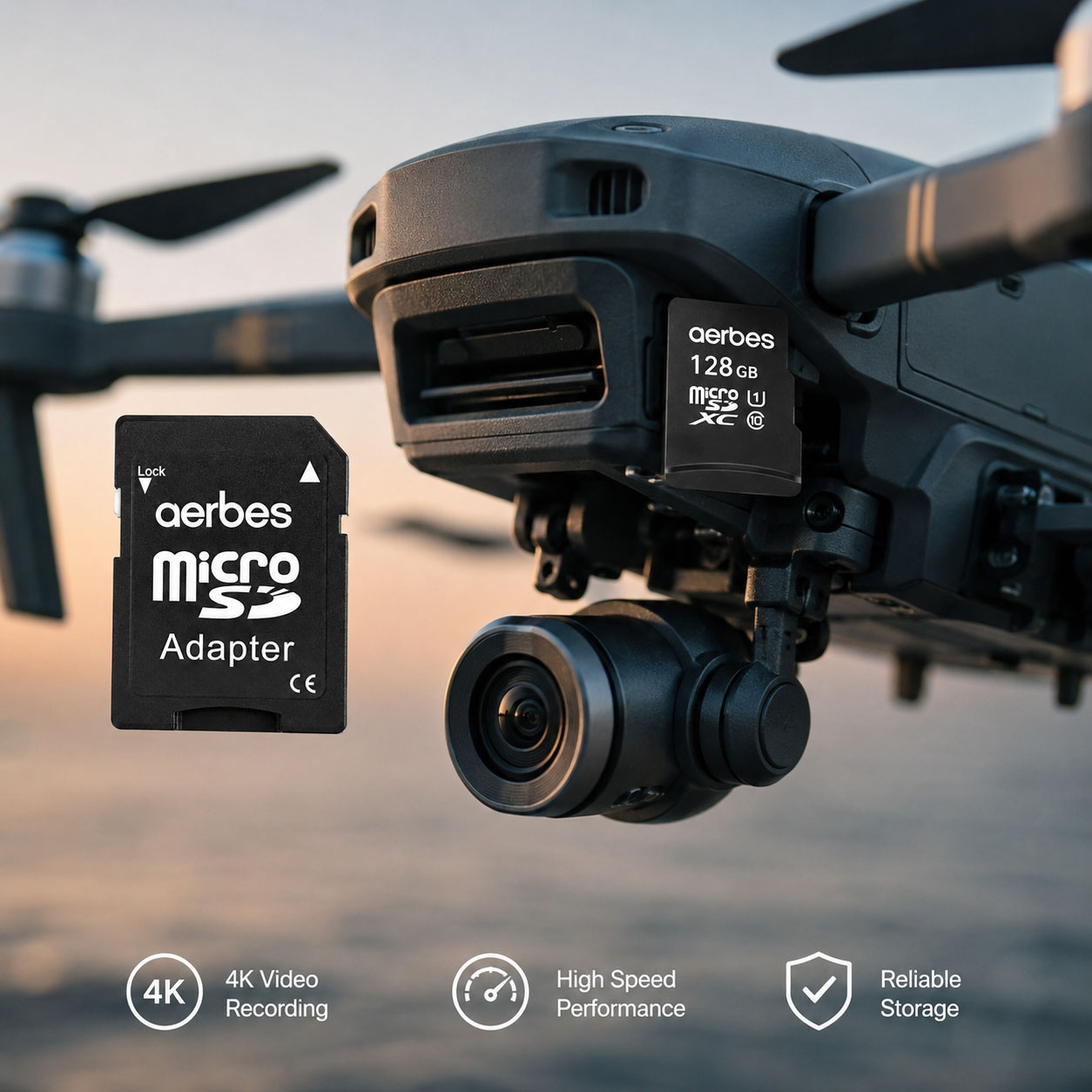 Κάρτα Μνήμης 128GB με SD Adapter για Κινητά, Κάμερες & Tablets Aerbes microSDXC Κάρτα Μνήμης 128GB με SD Adapter για Κινητά, Κάμερες & Tablets Aerbes microSDXC