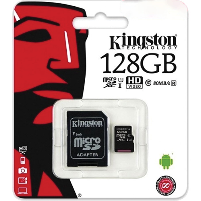 Κάρτα Μνήμης Kingston MICROSDXC 128GB CLASS 10 και Αντάπτορας SD SDC10G2/128GB Κάρτα Μνήμης Kingston MICROSDXC 128GB CLASS 10 και Αντάπτορας SD SDC10G2/128GB