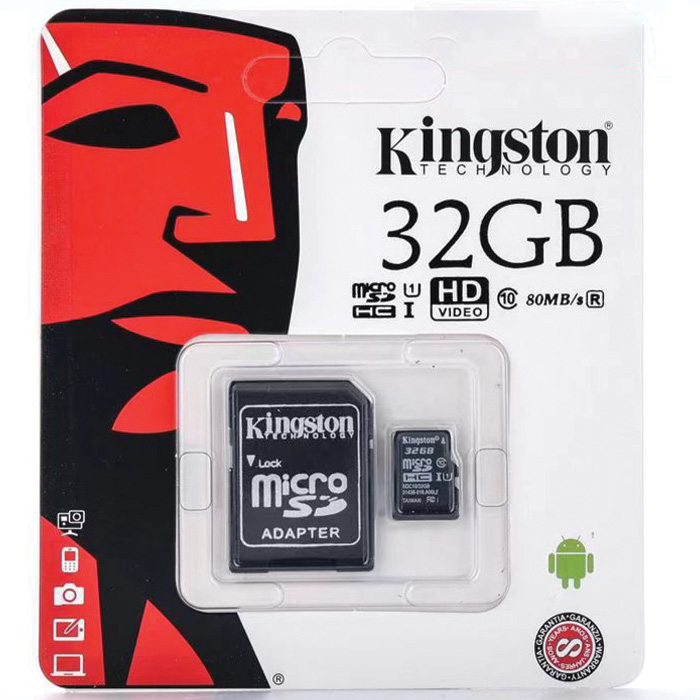 Κάρτα Μνήμης Kingston MICROSDXC 32GB CLASS 10 και Αντάπτορας SD Plus U1 80MB/s Κάρτα Μνήμης Kingston MICROSDXC 32GB CLASS 10 και Αντάπτορας SD Plus U1 80MB/s