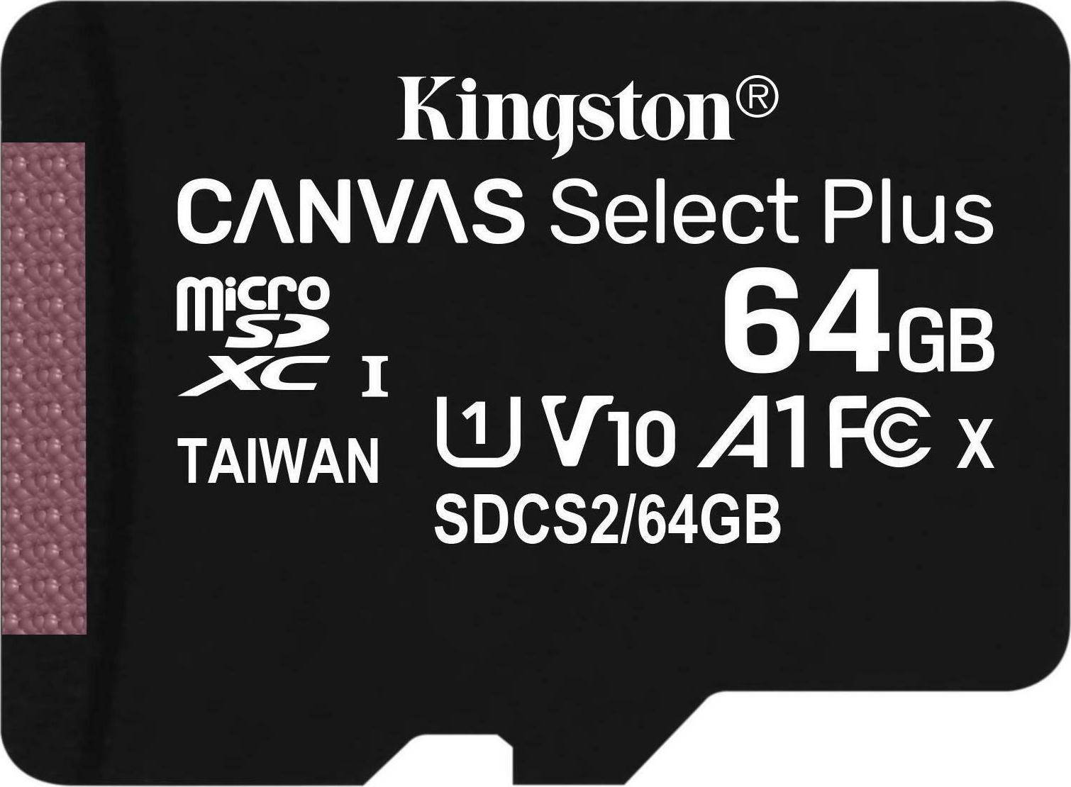Κάρτα Μνήμης Kingston MICROSDXC 64GB CLASS 10 και Αντάπτορας SD Plus U1 80MB/s Κάρτα Μνήμης Kingston MICROSDXC 64GB CLASS 10 και Αντάπτορας SD Plus U1 80MB/s