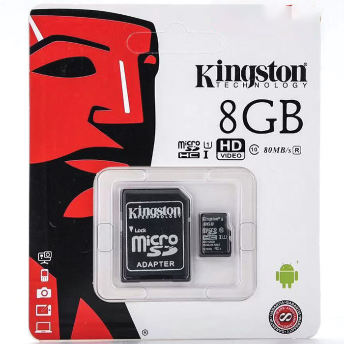 Κάρτα Μνήμης Kingston MICROSDXC 8GB CLASS 10 και Αντάπτορας SD Plus U1 80MB/s Κάρτα Μνήμης Kingston MICROSDXC 8GB CLASS 10 και Αντάπτορας SD Plus U1 80MB/s