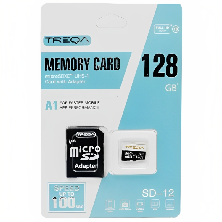 Κάρτα Μνήμης Micro SDHC Treqa 128GB - Class 10 U1 A1 UHS-1 με Αντάπτορα SD Κάρτα Μνήμης Micro SDHC Treqa 128GB - Class 10 U1 A1 UHS-1 με Αντάπτορα SD
