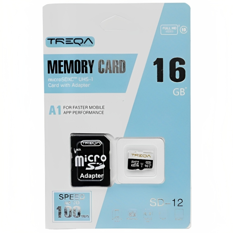 Κάρτα Μνήμης Micro SDHC Treqa 16GB - Class 10 U1 A1 UHS-1 με Αντάπτορα SD Κάρτα Μνήμης Micro SDHC Treqa 16GB - Class 10 U1 A1 UHS-1 με Αντάπτορα SD