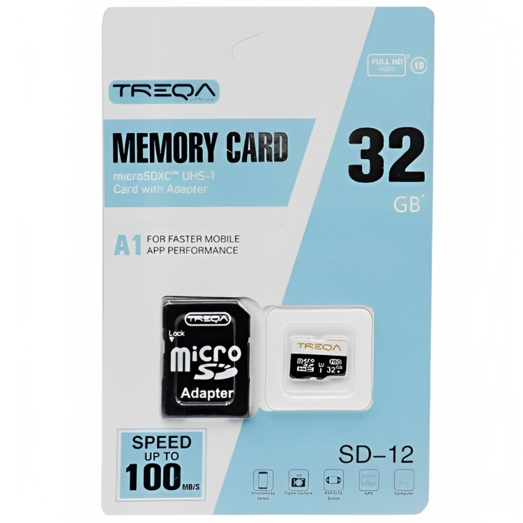 Κάρτα Μνήμης Micro SDHC Treqa 32GB - Class 10 U1 A1 UHS-1 με Αντάπτορα SD Κάρτα Μνήμης Micro SDHC Treqa 32GB - Class 10 U1 A1 UHS-1 με Αντάπτορα SD