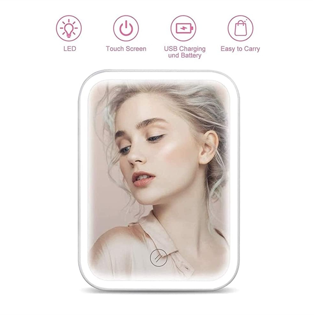 Καθρέπτης Μακιγιάζ LED με Φως και Ανεμιστήρα 13.5x18cm Λευκός Καθρέπτης Μακιγιάζ LED με Φως και Ανεμιστήρα 13.5x18cm Λευκός