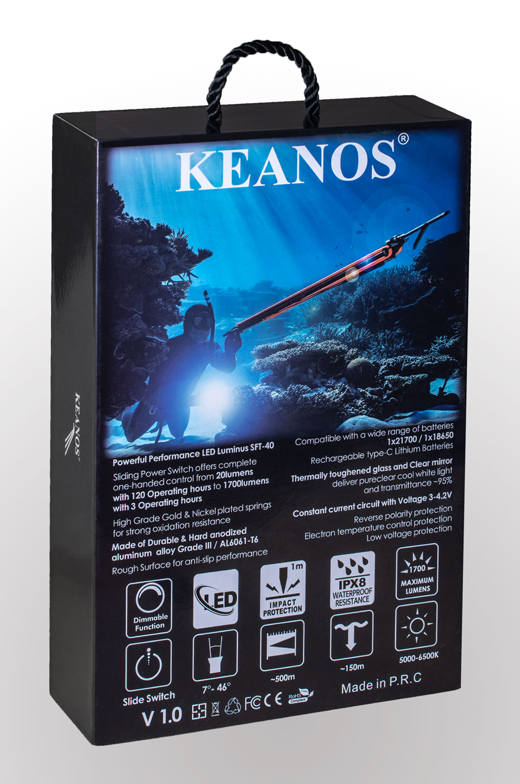 KEANOS® Σετ Extra Bright Αδιάβροχος Υποβρύχιος Καταδυτικός Φακός Aegean 1700lm Premium Edition με Διπλά Ο-Rings KEANOS® Σετ Extra Bright Αδιάβροχος Υποβρύχιος Καταδυτικός Φακός Aegean 1700lm Premium Edition με Διπλά Ο-Rings