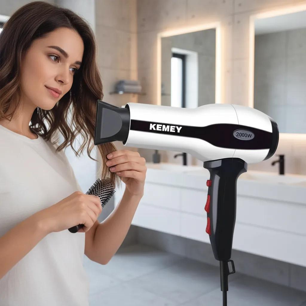 KEMEI Επαγγελματικό Πιστολάκι Μαλλιών 2000W με Λειτουργία Thermoprotect Λευκό/Μαύρο KEMEI Επαγγελματικό Πιστολάκι Μαλλιών 2000W με Λειτουργία Thermoprotect Λευκό/Μαύρο