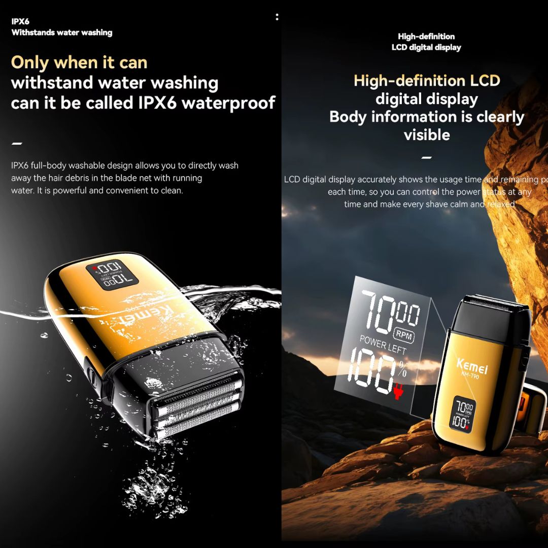 Kemei Επαναφορτιζόμενη Αδιάβροχη Κουρευτική Μηχανή με Οθόνη LCD & Φόρτιση USB Kemei Επαναφορτιζόμενη Αδιάβροχη Κουρευτική Μηχανή με Οθόνη LCD & Φόρτιση USB