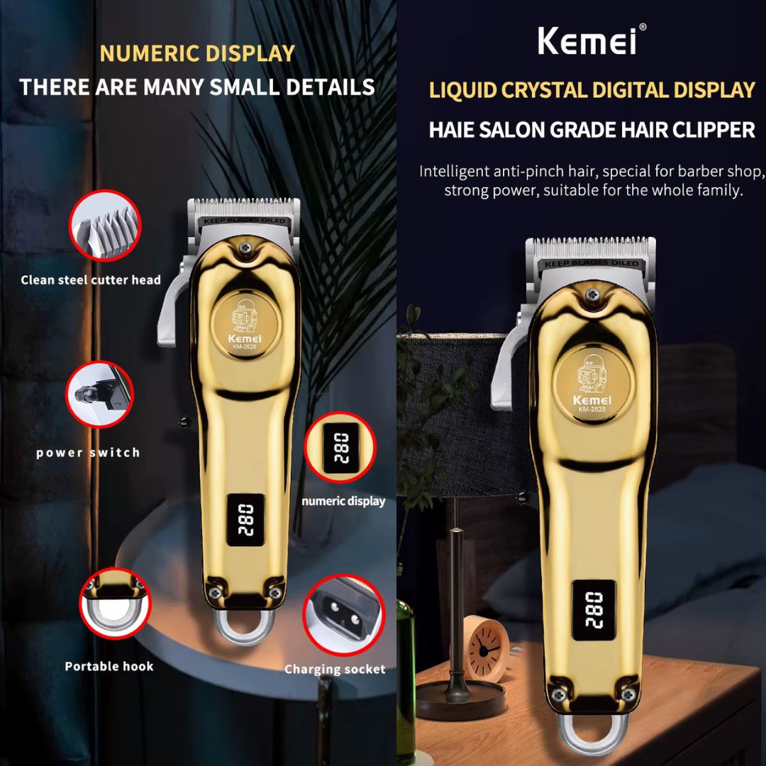 Kemei Επαναφορτιζόμενη Κουρευτική Μηχανή - Χρυσή Kemei Επαναφορτιζόμενη Κουρευτική Μηχανή - Χρυσή