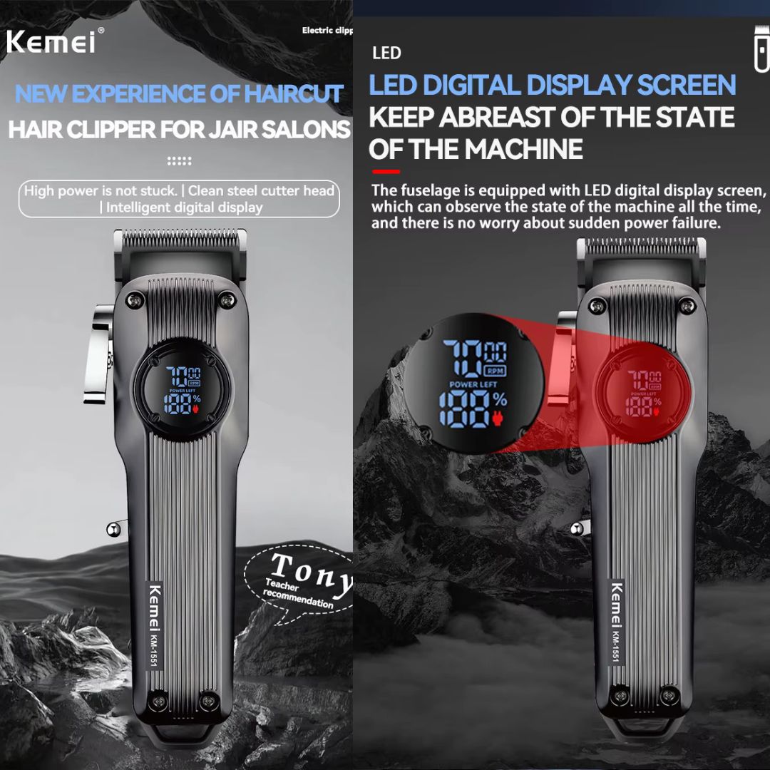 Kemei Επαναφορτιζόμενη Κουρευτική Μηχανή με Οθόνη LCD Kemei Επαναφορτιζόμενη Κουρευτική Μηχανή με Οθόνη LCD