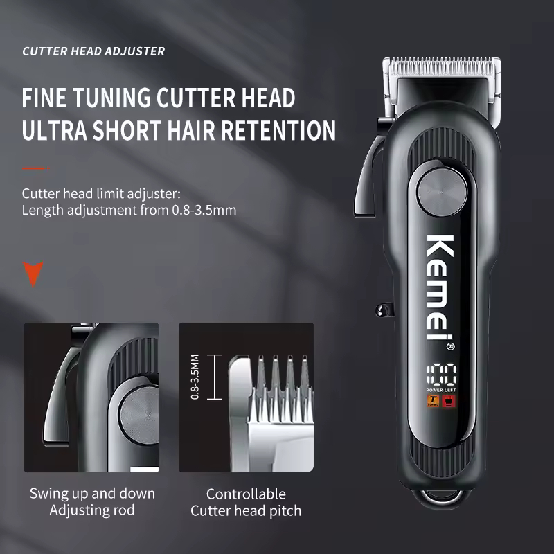 Kemei Επαναφορτιζόμενη Κουρευτική Μηχανή με Οθόνη LCD Kemei Επαναφορτιζόμενη Κουρευτική Μηχανή με Οθόνη LCD