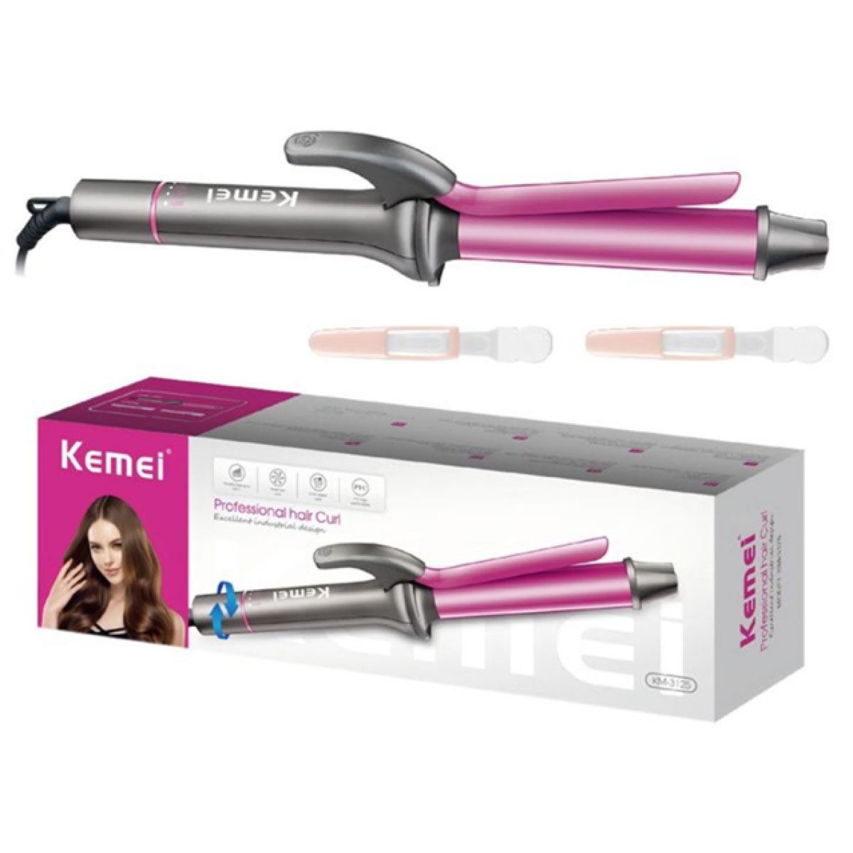 ΚΕΜΕΙ Ψαλίδι Μαλλιών 28 mm για Φυσικές Μπούκλες Ροζ/Γκρι ΚΕΜΕΙ Ψαλίδι Μαλλιών 28 mm για Φυσικές Μπούκλες Ροζ/Γκρι