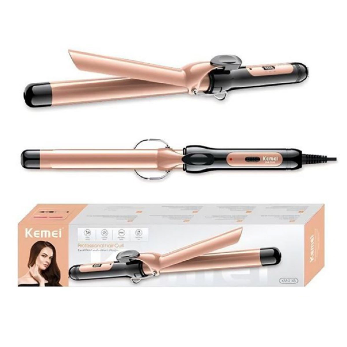KEMEI Ψαλίδι Μαλλιών 28mm για Φυσικές Μπούκλες - Curling Iron Ροζ/Χρυσό για Φυσικό Styling KEMEI Ψαλίδι Μαλλιών 28mm για Φυσικές Μπούκλες - Curling Iron Ροζ/Χρυσό για Φυσικό Styling