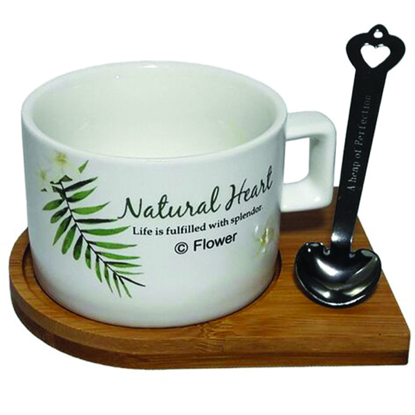 Κεραμική Κούπα 220ml με Φυσικό Ξύλινο Πιατάκι - Σουβέρ και Ανοξείδωτο Κουτάλι Minimal 8.2 x 5.6cm Κεραμική Κούπα 220ml με Φυσικό Ξύλινο Πιατάκι - Σουβέρ και Ανοξείδωτο Κουτάλι Minimal 8.2 x 5.6cm