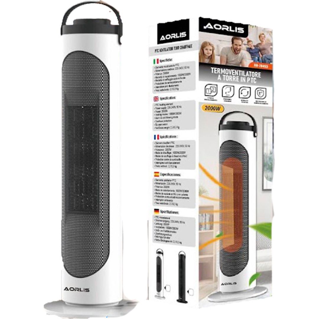 Κεραμικό Αερόθερμο Δαπέδου 2000W με Προστασία Υπερθέρμανσης, Περιστροφική Λειτουργία και Ρυθμιζόμενη Θερμοκρασία Aοrlis Κεραμικό Αερόθερμο Δαπέδου 2000W με Προστασία Υπερθέρμανσης, Περιστροφική Λειτουργία και Ρυθμιζόμενη Θερμοκρασία Aοrlis