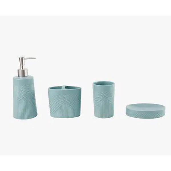 Κεραμικό Σετ Μπάνιου 4 Τεμαχίων Μπλε Κεραμικό Σετ Μπάνιου 4 Τεμαχίων Μπλε